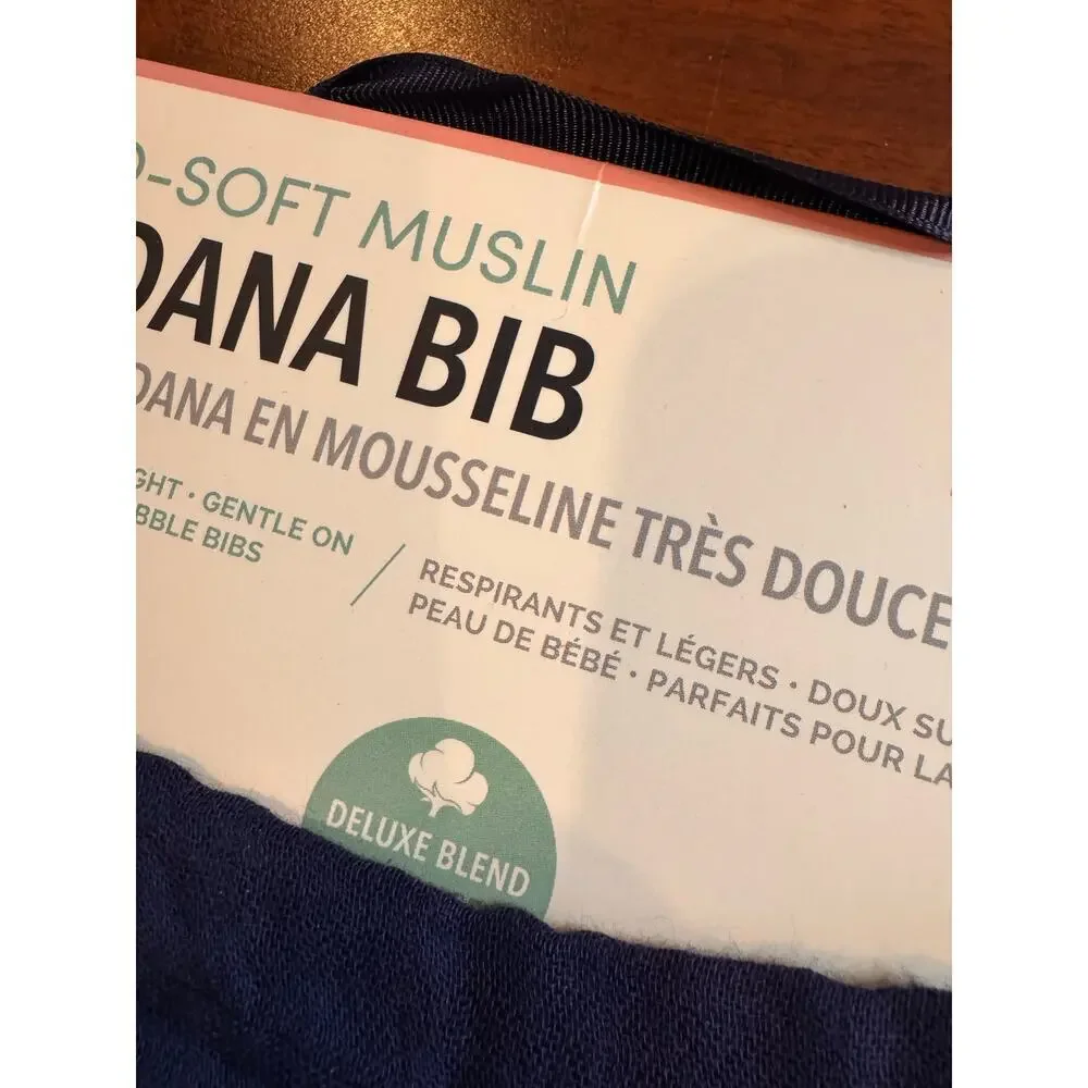 Bébé au Lait Muslin Bandana Bib Navy Blue Oh-So-Soft Drool Bib Baby